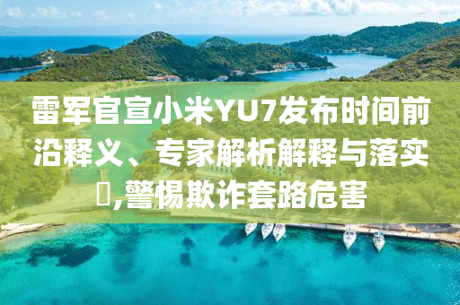 雷軍官宣小米YU7發(fā)布時(shí)間前沿釋義、專家解析解釋與落實(shí)?,警惕欺詐套路危害