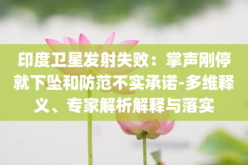 印度衛(wèi)星發(fā)射失?。赫坡晞偼＞拖聣嫼头婪恫粚?shí)承諾-多維釋義、專家解析解釋與落實(shí)