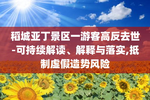 稻城亞丁景區(qū)一游客高反去世-可持續(xù)解讀、解釋與落實,抵制虛假造勢風險