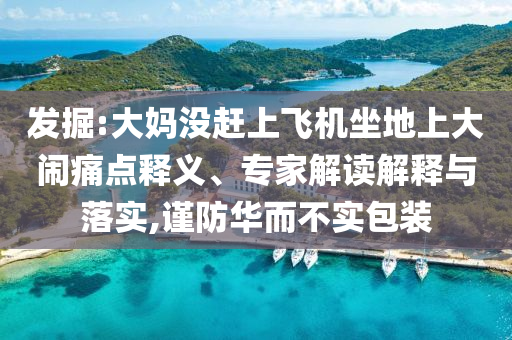 發(fā)掘:大媽沒趕上飛機坐地上大鬧痛點釋義、專家解讀解釋與落實,謹(jǐn)防華而不實包裝