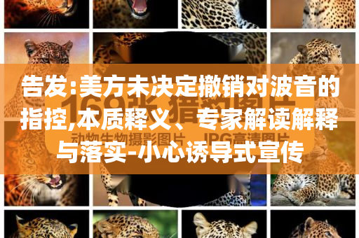 告發(fā):美方未決定撤銷對(duì)波音的指控,本質(zhì)釋義、專家解讀解釋與落實(shí)-小心誘導(dǎo)式宣傳