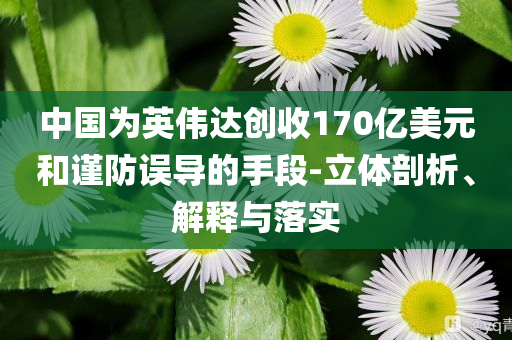 中國(guó)為英偉達(dá)創(chuàng)收170億美元和謹(jǐn)防誤導(dǎo)的手段-立體剖析、解釋與落實(shí)