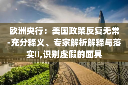 歐洲央行：美國政策反復(fù)無常-充分釋義、專家解析解釋與落實(shí)?,識別虛假的面具