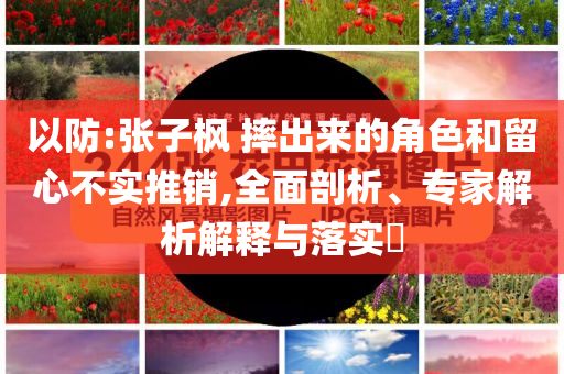 以防:張子楓 摔出來的角色和留心不實(shí)推銷,全面剖析、專家解析解釋與落實(shí)?
