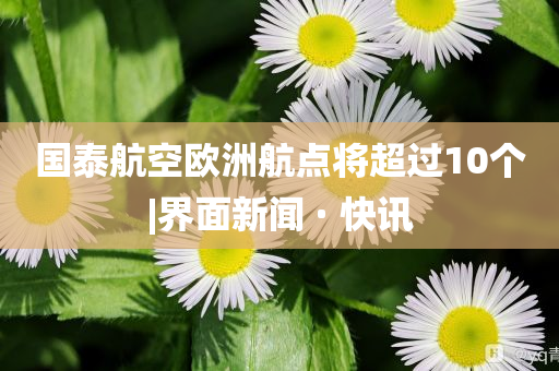 國泰航空歐洲航點(diǎn)將超過10個(gè)|界面新聞 · 快訊