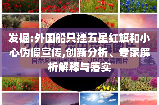 發(fā)掘:外國船只掛五星紅旗和小心偽假宣傳,創(chuàng)新分析、專家解析解釋與落實