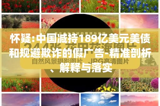 懷疑:中國(guó)減持189億美元美債和規(guī)避欺詐的假?gòu)V告-精準(zhǔn)剖析、解釋與落實(shí)