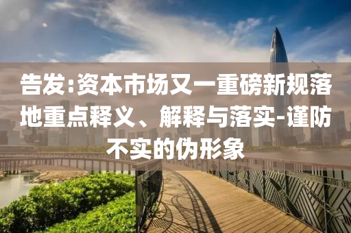 告發(fā):資本市場(chǎng)又一重磅新規(guī)落地重點(diǎn)釋義、解釋與落實(shí)-謹(jǐn)防不實(shí)的偽形象
