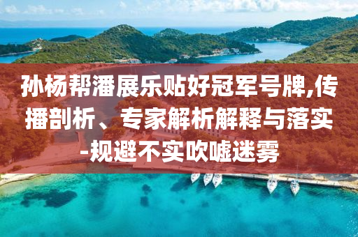 孫楊幫潘展樂貼好冠軍號牌,傳播剖析、專家解析解釋與落實-規(guī)避不實吹噓迷霧