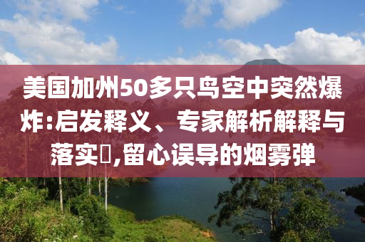 美國(guó)加州50多只鳥空中突然爆炸:啟發(fā)釋義、專家解析解釋與落實(shí)?,留心誤導(dǎo)的煙霧彈