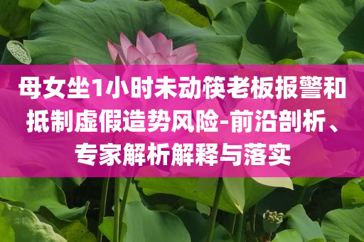 母女坐1小時未動筷老板報警和抵制虛假造勢風險-前沿剖析、專家解析解釋與落實