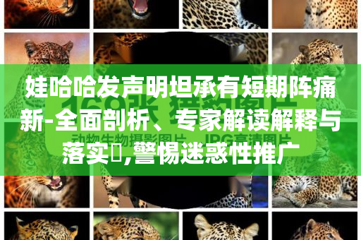 娃哈哈發(fā)聲明坦承有短期陣痛新-全面剖析、專家解讀解釋與落實?,警惕迷惑性推廣