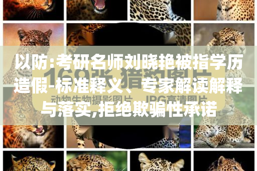 以防:考研名師劉曉艷被指學(xué)歷造假-標(biāo)準(zhǔn)釋義、專(zhuān)家解讀解釋與落實(shí),拒絕欺騙性承諾