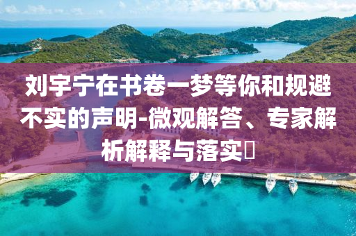 劉宇寧在書卷一夢等你和規(guī)避不實的聲明-微觀解答、專家解析解釋與落實?